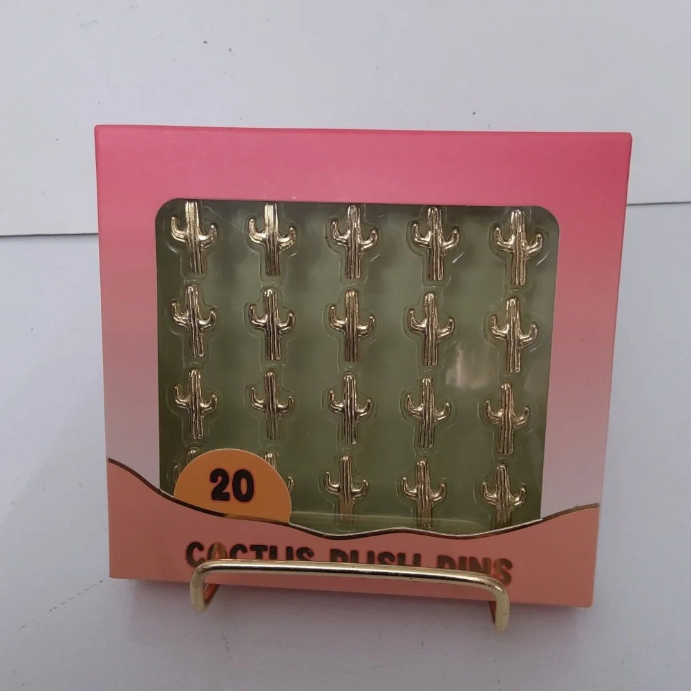 James Burke Collection Cactus Gold Push Pins, New-in-Box